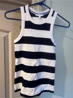Southern Tide Black and White Striped Tank Top for Kids